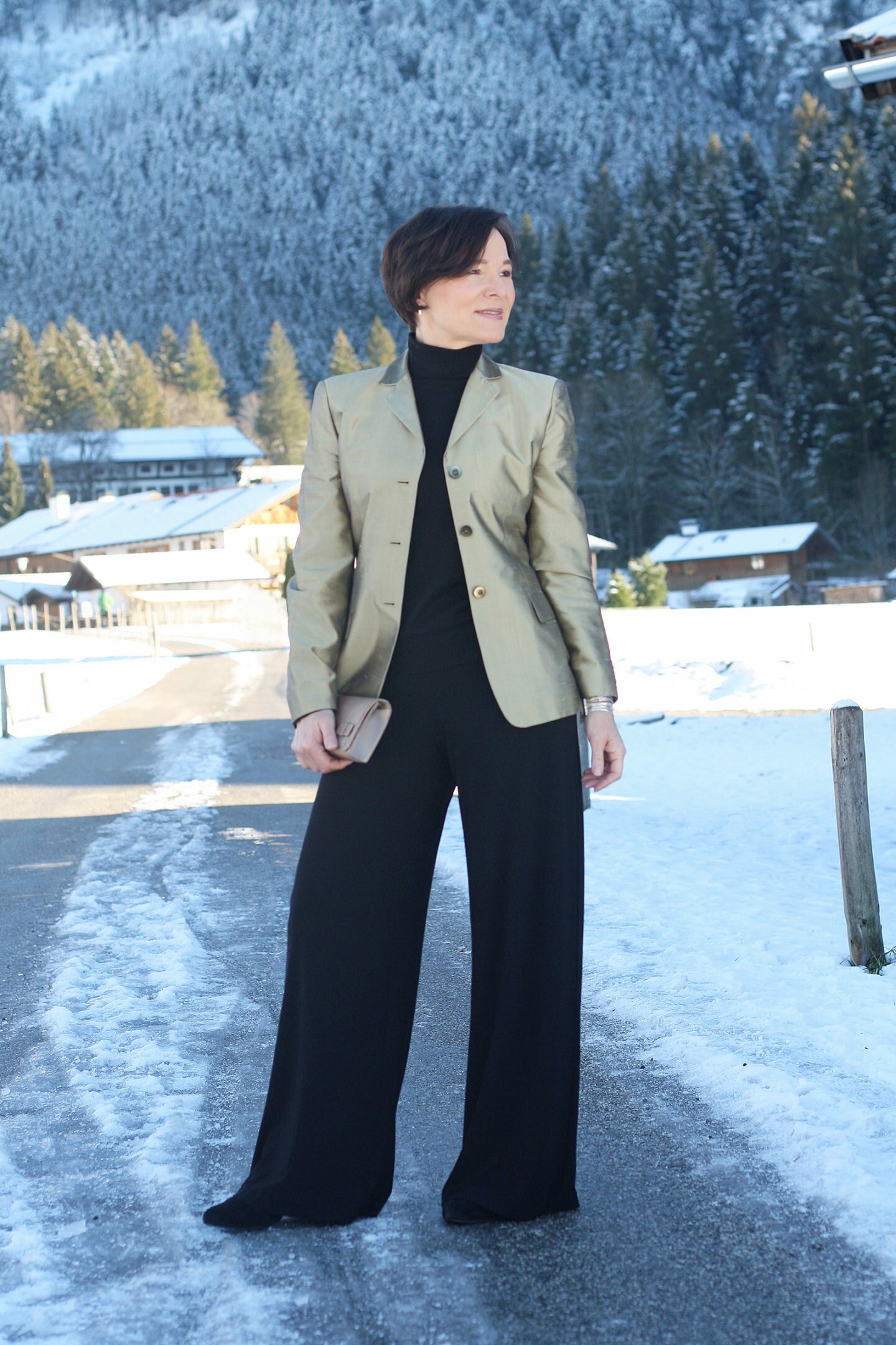 LadyofStyle Lieblingslook Herbstlook Winterlook Blazer Marlenehose Eleganz 50plus